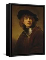 Self-Portrait as a Young Man-Rembrandt van Rijn-Framed Stretched Canvas