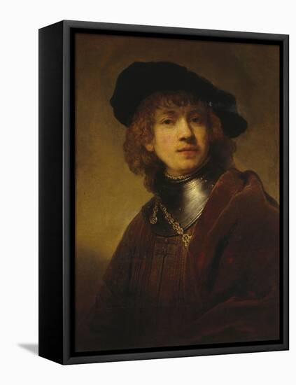 Self-Portrait as a Young Man-Rembrandt van Rijn-Framed Stretched Canvas