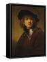 Self-Portrait as a Young Man-Rembrandt van Rijn-Framed Stretched Canvas