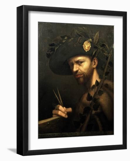 Self-Portrait as Abbot of the Accademia Della Valle Di Blenio, Ca 1568-Giovanni Paolo Lomazzo-Framed Giclee Print