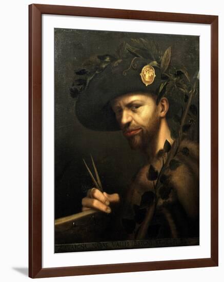 Self-Portrait as Abbot of the Accademia Della Valle Di Blenio, Ca 1568-Giovanni Paolo Lomazzo-Framed Giclee Print