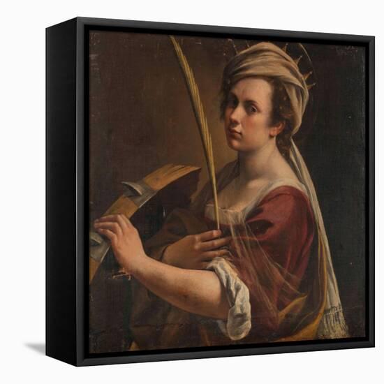 Self-Portrait as Saint Catherine of Alexandria, C.1616 (Oil on Canvas)-Artemisia Gentileschi-Framed Stretched Canvas