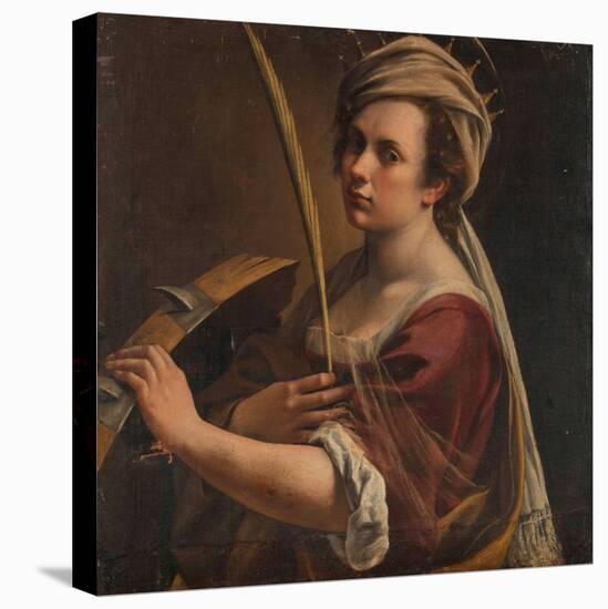 Self-Portrait as Saint Catherine of Alexandria, C.1616 (Oil on Canvas)-Artemisia Gentileschi-Stretched Canvas