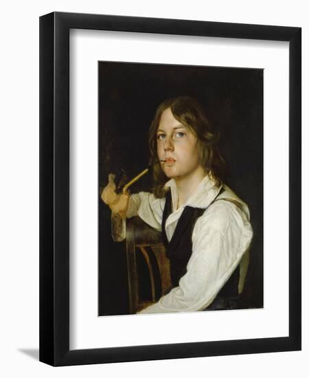 Self Portrait at an Early Age, 1823-24-Wilhelm Lindenschmidt d.Ä.-Framed Premium Giclee Print