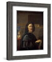 Self-Portrait at the Age of 56 Years - by Nicolas Poussin-null-Framed Giclee Print