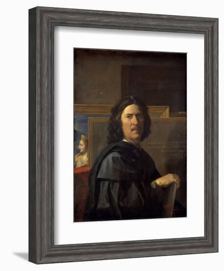 Self-Portrait at the Age of 56 Years - by Nicolas Poussin-null-Framed Giclee Print