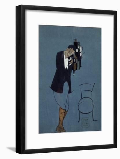 Self-Portrait at the Telephone, 1920-Nikolai Nikolaevich Popov-Framed Giclee Print