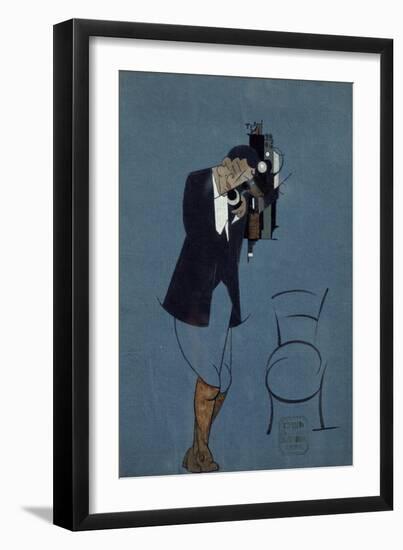 Self-Portrait at the Telephone, 1920-Nikolai Nikolaevich Popov-Framed Giclee Print