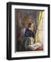 Self Portrait by a Window, 1991 (Oil on Board)-Anthea Durose-Framed Giclee Print