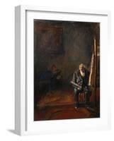 Self-Portrait by the Easel, 1912-14-Christian Krohg-Framed Giclee Print