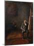 Self-Portrait by the Easel, 1912-14-Christian Krohg-Mounted Giclee Print