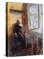 Self-Portrait by the Window-Christian Krohg-Stretched Canvas