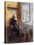 Self-Portrait by the Window-Christian Krohg-Stretched Canvas