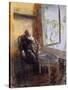 Self-Portrait by the Window-Christian Krohg-Stretched Canvas