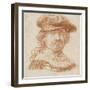 Self-Portrait, C.1637 (Red Chalk)-Rembrandt van Rijn-Framed Giclee Print