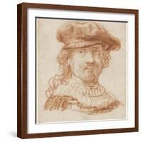 Self-Portrait, C.1637 (Red Chalk)-Rembrandt van Rijn-Framed Giclee Print