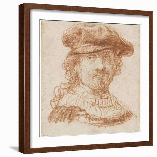 Self-Portrait, C.1637 (Red Chalk)-Rembrandt van Rijn-Framed Giclee Print