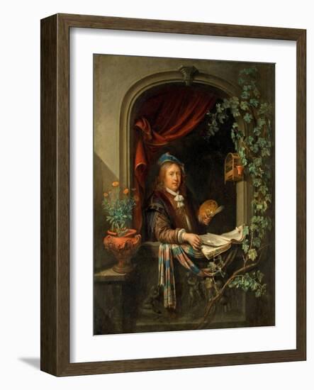 Self Portrait, c.1665-Gerrit or Gerard Dou-Framed Giclee Print