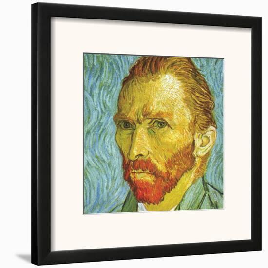 Self Portrait (detail)-Vincent van Gogh-Framed Art Print