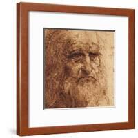 Self Portrait (detail)-Leonardo da Vinci-Framed Art Print