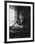 Self-Portrait Drawing by a Window, 1648-Rembrandt van Rijn-Framed Giclee Print