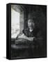 Self-Portrait Drawing by a Window, 1648-Rembrandt van Rijn-Framed Stretched Canvas