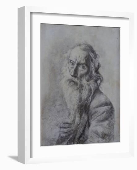 Self-Portrait Drawing-Vincenzo Gemito-Framed Art Print