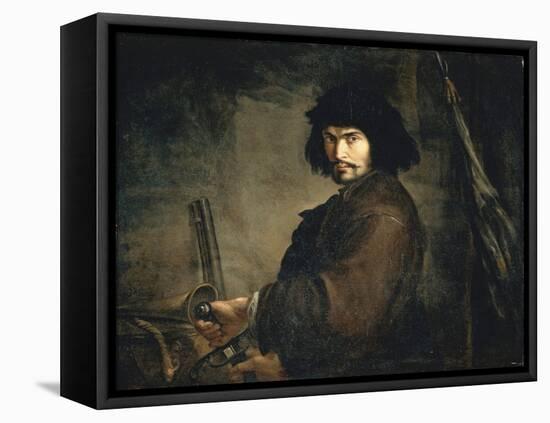 Self-Portrait Dressed as Warrior-Salvator Rosa-Framed Stretched Canvas