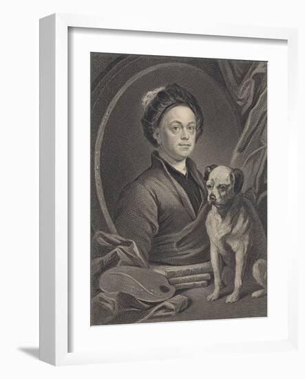 Self Portrait, Engraved by J. Mollison-William Hogarth-Framed Giclee Print