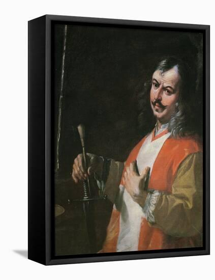 Self Portrait, from 'St John the Baptist Preaching'-Mattia Preti-Framed Stretched Canvas