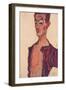 Self-Portrait, Grimacing, 1910-Egon Schiele-Framed Giclee Print