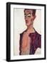 Self-Portrait, Grimacing - Schiele, Egon (1890-1918) - 1910 - Gouache on Paper - 45,3X30,7 - Leopol-Egon Schiele-Framed Giclee Print