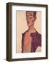 Self-Portrait, Grimacing-Egon Schiele-Framed Art Print