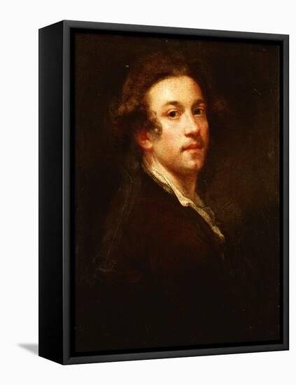 Self-Portrait, Half Length, Looking over His Shoulder, in a Brown Coat and White Shirt, C.1750-52-Sir Joshua Reynolds-Framed Stretched Canvas