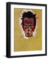 Self-Portrait (Head), 1910-Egon Schiele-Framed Giclee Print