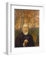 Self-Portrait in a Birch Grove-Hans Thoma-Framed Giclee Print