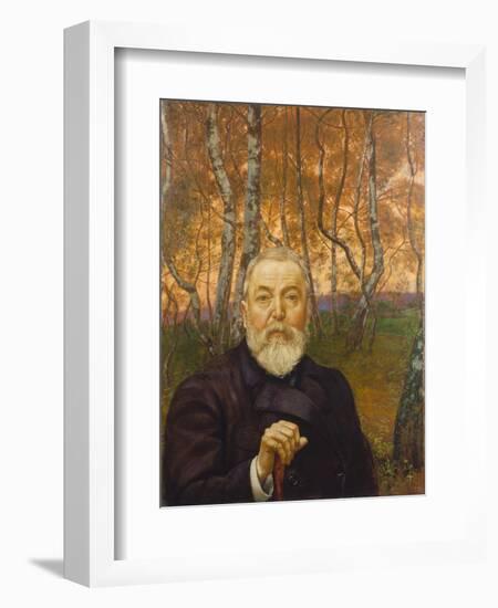 Self-Portrait in a Birch Grove-Hans Thoma-Framed Giclee Print