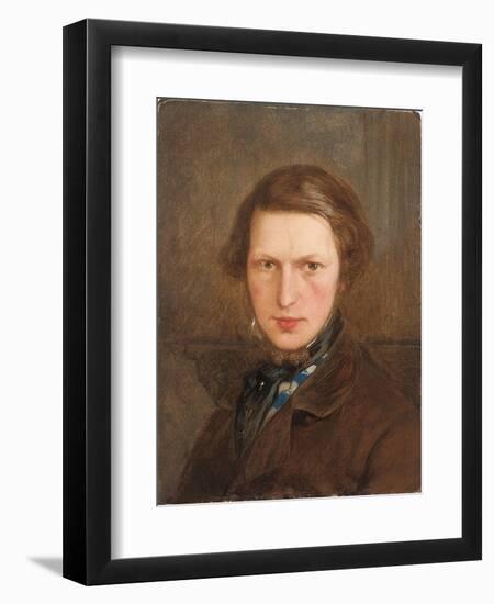 Self Portrait in a Brown Coat, C. 1844-Ford Madox Brown-Framed Premium Giclee Print