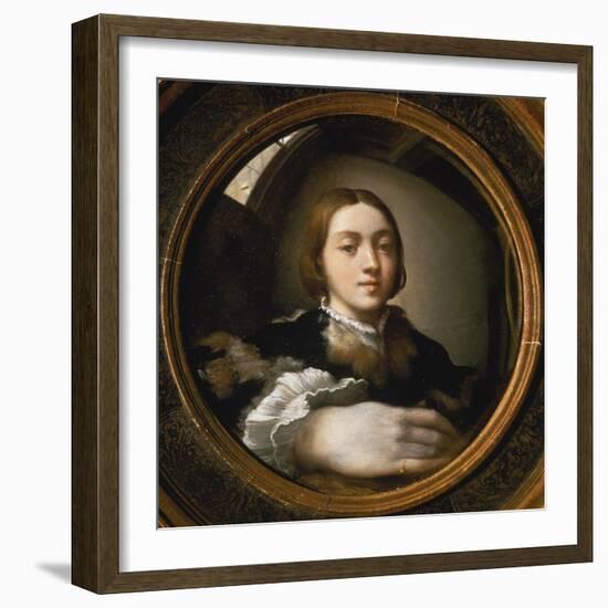 Self-Portrait in a Convex Mirror, 1523/24-Parmigianino-Framed Giclee Print