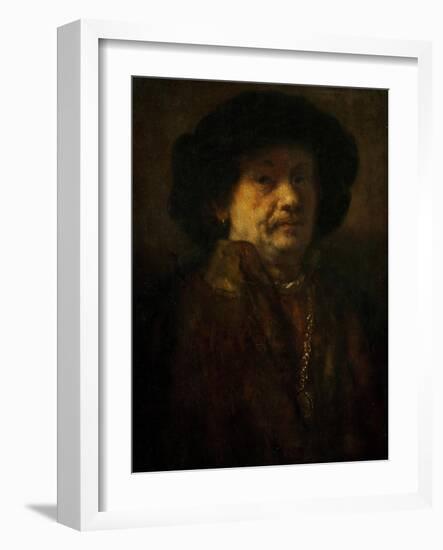 Self Portrait in a Furcoat with Goldchain and Earring, 1655-Rembrandt van Rijn-Framed Giclee Print