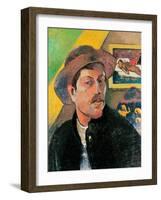 Self Portrait in a Hat, 1893-94-Paul Gauguin-Framed Giclee Print