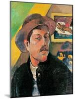 Self Portrait in a Hat, 1893-94-Paul Gauguin-Mounted Giclee Print