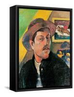 Self Portrait in a Hat, 1893-94-Paul Gauguin-Framed Stretched Canvas