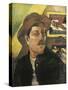 Self Portrait in a Hat-Paul Gauguin-Stretched Canvas