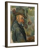 Self-Portrait in a Hat-Paul Cézanne-Framed Giclee Print