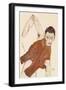 Self Portrait in a Jerkin with Right Elbow Raised, 1914-Egon Schiele-Framed Giclee Print