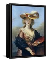 Self Portrait in a Straw Hat, C1782-Elisabeth Louise Vigee-LeBrun-Framed Stretched Canvas