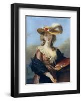 Self Portrait in a Straw Hat, C1782-Elisabeth Louise Vigee-LeBrun-Framed Giclee Print