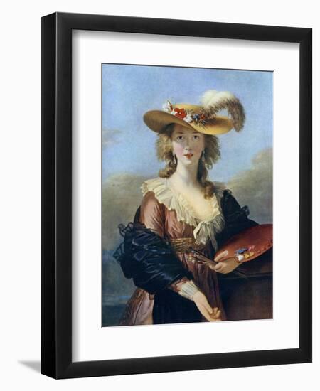 Self Portrait in a Straw Hat, C1782-Elisabeth Louise Vigee-LeBrun-Framed Giclee Print