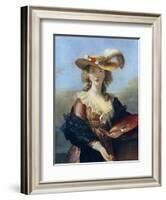 Self Portrait in a Straw Hat, C1782-Elisabeth Louise Vigee-LeBrun-Framed Giclee Print